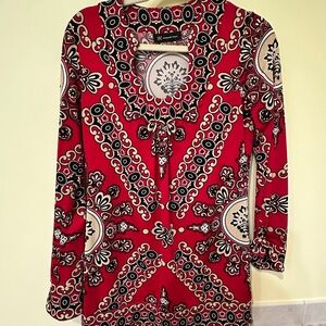 Women's Red Patterned Top